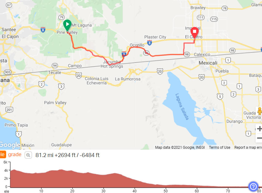 COLA | Day Two | GPS Screenshot | EPIC Cross Country Bike Tour