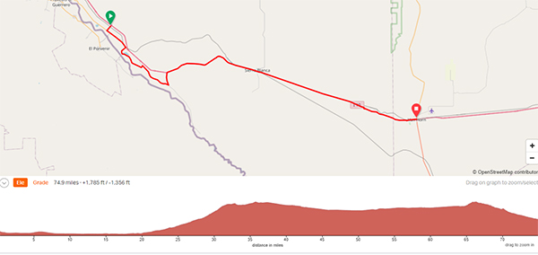COLA - GPS Screenshot, Day 13 | EPIC Cross Country Bike Tour