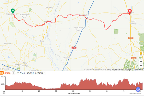 COLA | Day 34 GPS Screenshot | Epic Cross Country Bike Tour